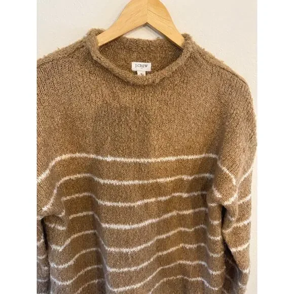 JCrew camel and cream striped sweater - Picture 4 of 6
